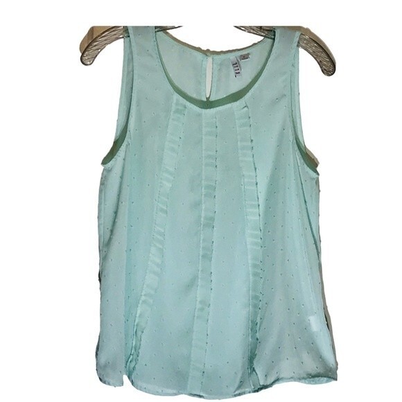 Elle Sheer Sleeveless Ruffled Blouse - Picture 1 of 8